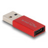 Delock USB 10 Gbps Adapter USB Typ-A Stecker zu USB Type-C™ Buchse aktiv rot