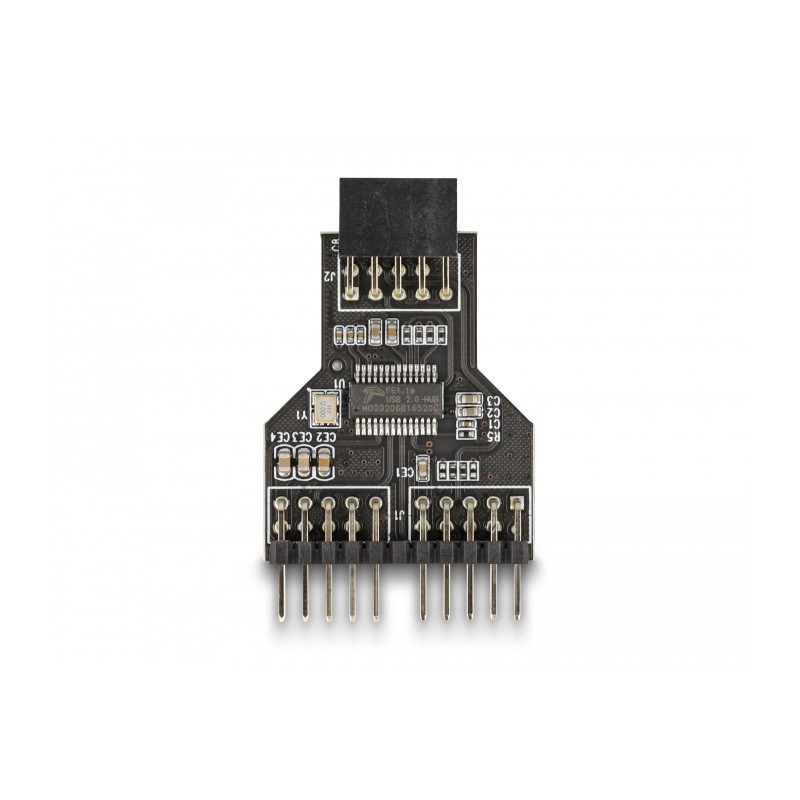Delock USB 2.0 Hub 9 Pin Pfostenbuchse zu 2 x 9 Pin Pfostenstecker