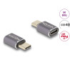 Delock USB Adapter 40 Gbps USB Type-C™ PD 3.0 100 W Stecker zu Buchse Portschoner 8K 60 Hz Metall