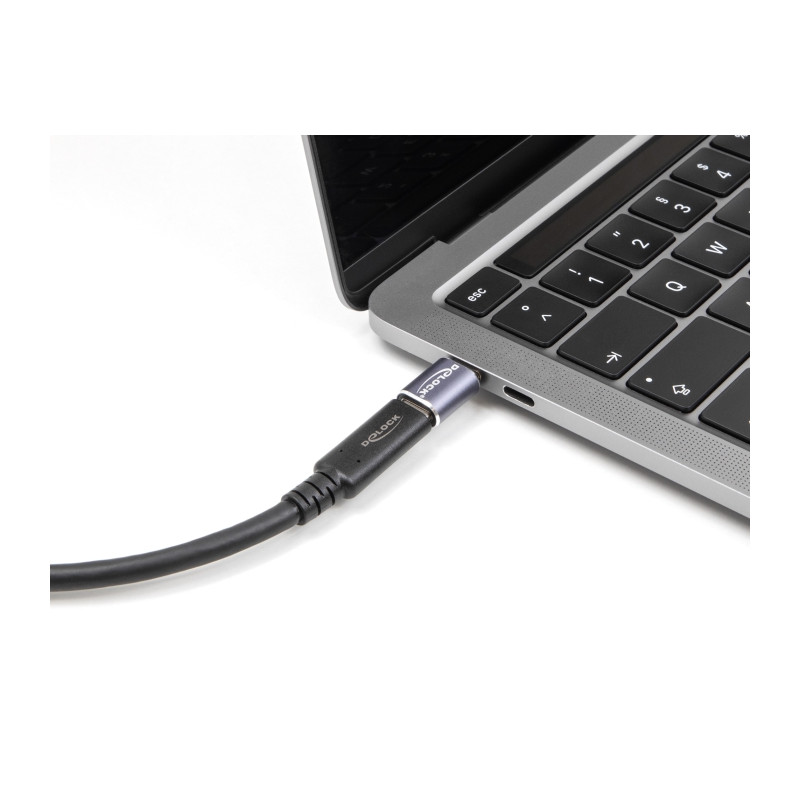 Delock USB Adapter 40 Gbps USB Type-C™ PD 3.0 100 W Stecker zu Buchse Portschoner 8K 60 Hz Metall