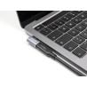 Delock USB Adapter 40 Gbps USB Type-C™ PD 3.0 100 W Stecker zu Buchse gewinkelt links / rechts 8K 60 Hz Metall