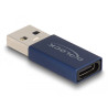 Delock USB 10 Gbps Adapter USB Typ-A Stecker zu USB Type-C™ Buchse aktiv blau