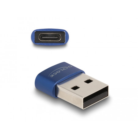 Delock USB 2.0 Adapter USB Typ-A Stecker zu USB Type-C™ Buchse blau
