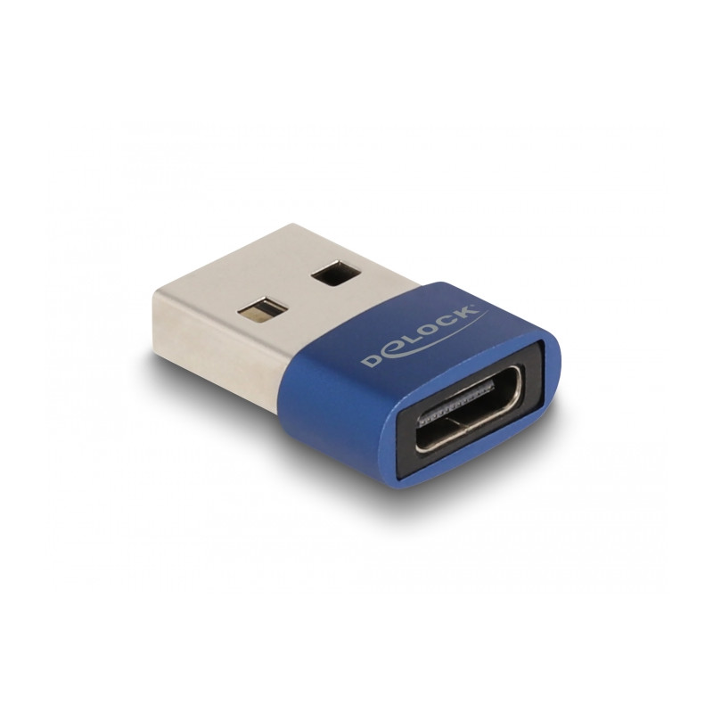 Delock USB 2.0 Adapter USB Typ-A Stecker zu USB Type-C™ Buchse blau