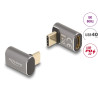 Delock USB Adapter 40 Gbps USB Type-C™ PD 3.0 100 W Stecker zu Buchse gewinkelt 8K 60 Hz Metall