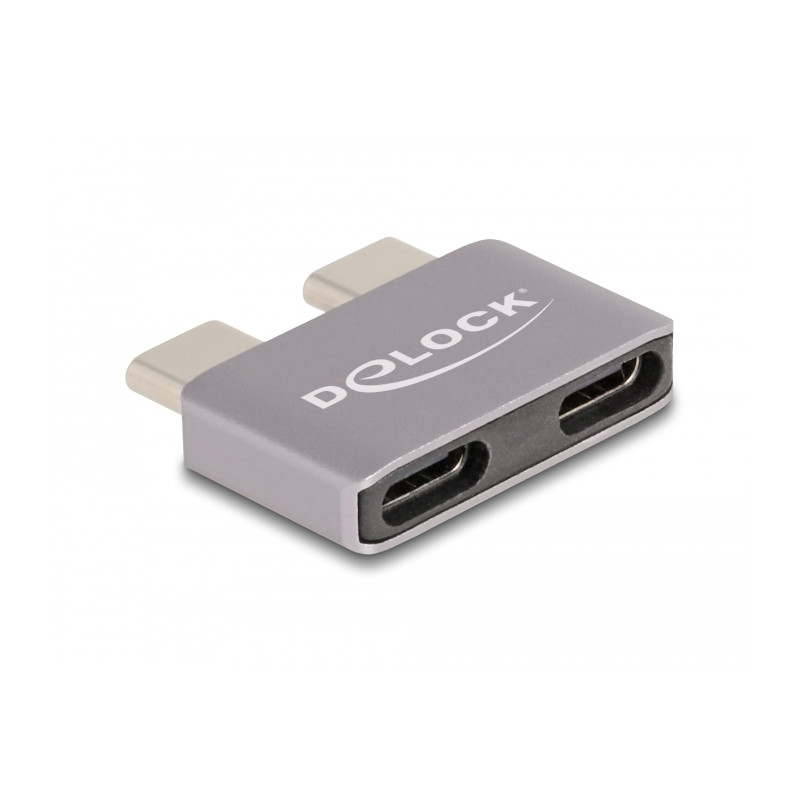 Delock Adapter USB 40 Gbps USB Type-C™ 2 x Stecker zu 2 x Buchse Portschoner Metall