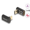 Delock Adapter USB 40 Gbps USB Type-C™ PD 3.0 100 W Stecker zu Buchse gewinkelt 8K 60 Hz