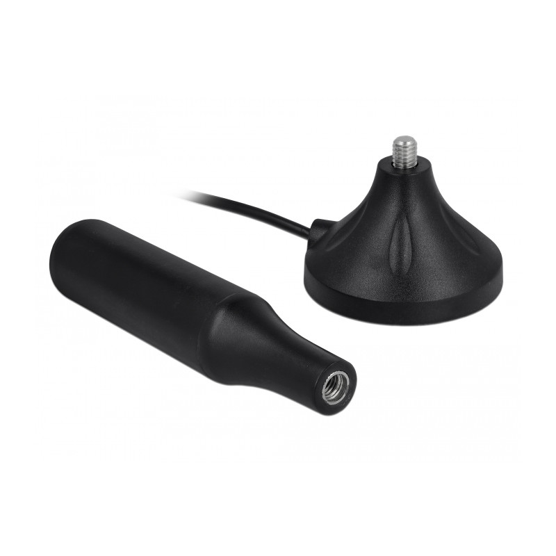Delock LTE Antenne SMA Stecker 3 - 5 dBi 12,4 cm starr omnidirektional mit magnetischem Standfuß und Anschlusskabel RG-174 A/U 3