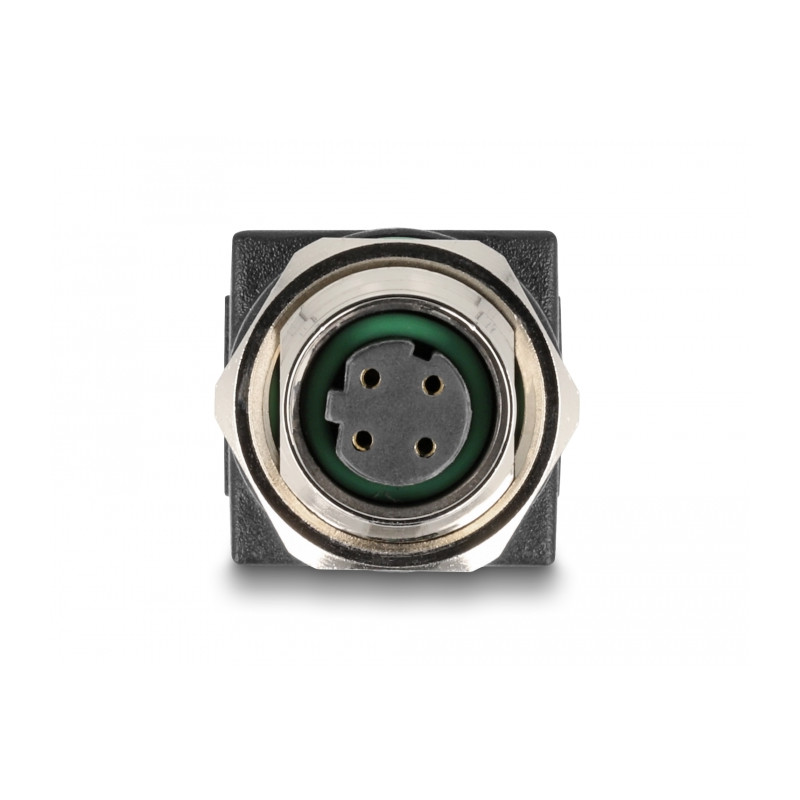 Delock M12 Adapter D-kodiert 4 Pin Buchse zu RJ45 Buchse gerade