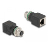 Delock M12 Adapter A-kodiert 8 Pin Buchse zu RJ45 Buchse gerade