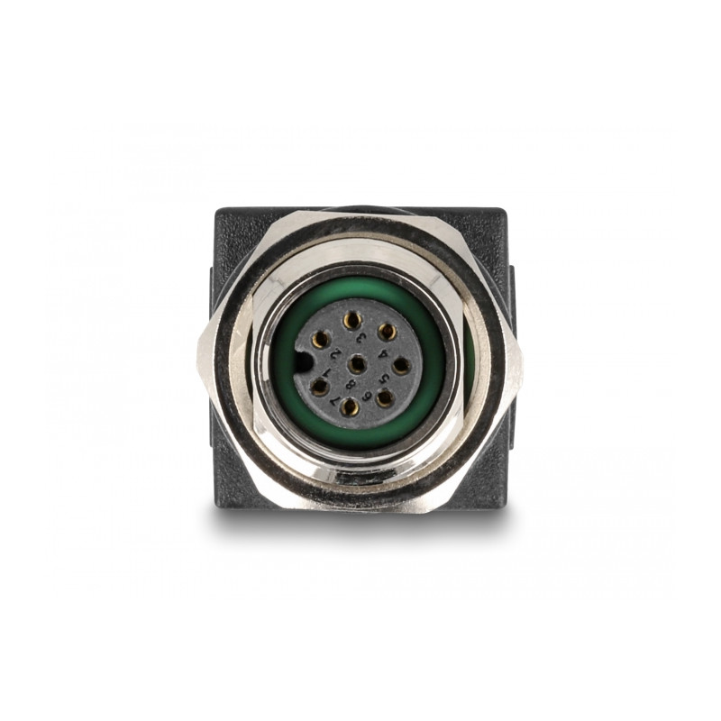 Delock M12 Adapter A-kodiert 8 Pin Buchse zu RJ45 Buchse gerade