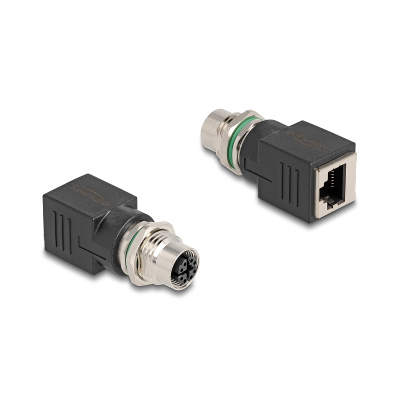 Delock M12 Adapter X-kodiert 8 Pin Buchse zu RJ45 Buchse gerade