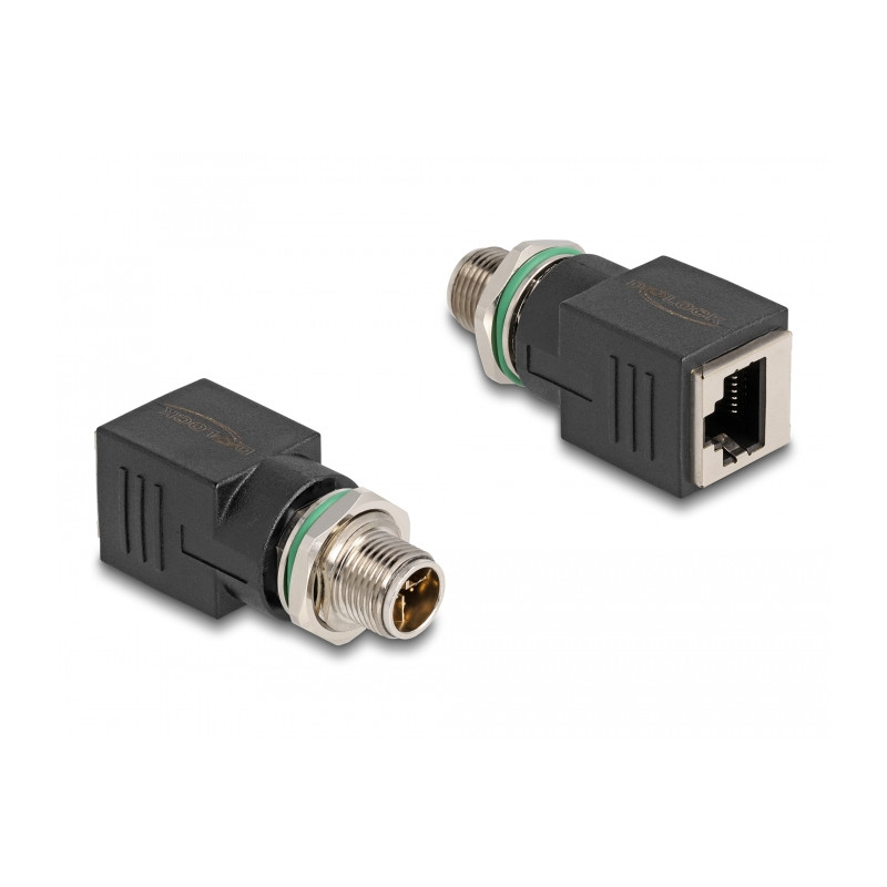 Delock M12 Adapter X-kodiert 8 Pin Stecker zu RJ45 Buchse gerade