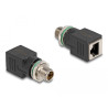 Delock M12 Adapter X-kodiert 8 Pin Stecker zu RJ45 Buchse gerade