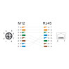 Delock M12 Adapter X-kodiert 8 Pin Stecker zu RJ45 Buchse gerade