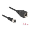 Delock M12 Adapterkabel D-kodiert 4 Pin Buchse zu RJ45 Buchse 50 cm