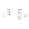 Delock M12 Adapterkabel D-kodiert 4 Pin Buchse zu RJ45 Buchse 50 cm