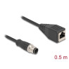 Delock M12 Adapterkabel D-kodiert 4 Pin Stecker zu RJ45 Buchse 50 cm