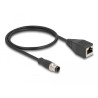 Delock M12 Adapterkabel D-kodiert 4 Pin Stecker zu RJ45 Buchse 50 cm