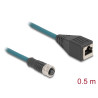 Delock M12 Adapterkabel A-kodiert 8 Pin Buchse zu RJ45 Buchse 50 cm