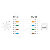 Delock M12 Adapterkabel A-kodiert 8 Pin Buchse zu RJ45 Buchse 50 cm