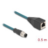 Delock M12 Adapterkabel A-kodiert 8 Pin Stecker zu RJ45 Buchse 50 cm
