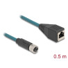 Delock M12 Adapterkabel X-kodiert 8 Pin Buchse zu RJ45 Buchse 50 cm