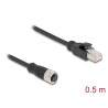 Delock M12 Adapterkabel D-kodiert 4 Pin Buchse zu RJ45 Stecker 50 cm