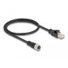 Delock M12 Adapterkabel D-kodiert 4 Pin Buchse zu RJ45 Stecker 50 cm