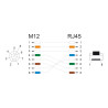 Delock M12 Adapterkabel A-kodiert 8 Pin Buchse zu RJ45 Stecker 50 cm