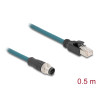 Delock M12 Adapterkabel A-kodiert 8 Pin Stecker zu RJ45 Stecker 50 cm