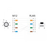 Delock M12 Adapterkabel A-kodiert 8 Pin Stecker zu RJ45 Stecker 50 cm