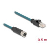 Delock M12 Adapterkabel X-kodiert 8 Pin Buchse zu RJ45 Stecker 50 cm