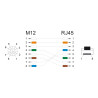 Delock M12 Adapterkabel X-kodiert 8 Pin Buchse zu RJ45 Stecker 50 cm