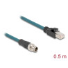 Delock M12 Adapterkabel X-kodiert 8 Pin Stecker zu RJ45 Stecker 50 cm