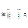 Delock M12 Adapterkabel X-kodiert 8 Pin Stecker zu RJ45 Stecker 50 cm