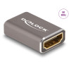 Delock HDMI Adapter Buchse zu Buchse 8K 60 Hz grau Metall