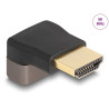 Delock HDMI Adapter Stecker zu Buchse 90° oben gewinkelt 8K 60 Hz grau Metall