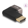 Delock HDMI Adapter Stecker zu Buchse 90° rechts gewinkelt 8K 60 Hz grau Metall