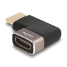 Delock HDMI Adapter Stecker zu Buchse 90° rechts gewinkelt 8K 60 Hz grau Metall