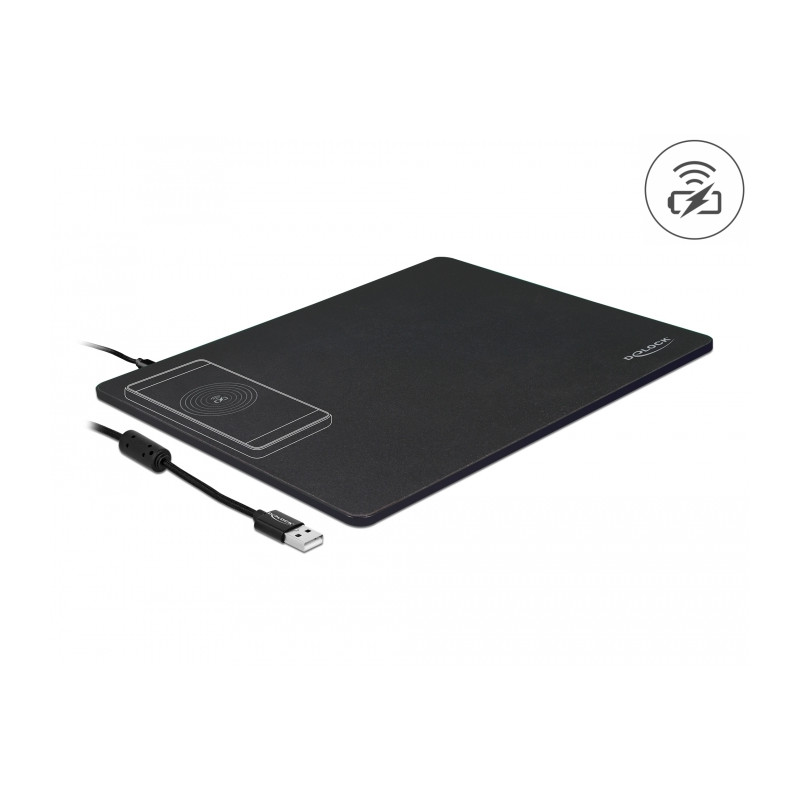 Delock USB Mauspad mit kabelloser Ladefunktion