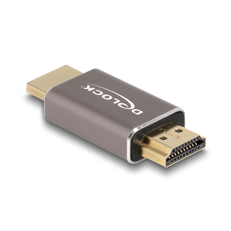 Delock HDMI Adapter Stecker zu Stecker 8K 60 Hz grau Metall