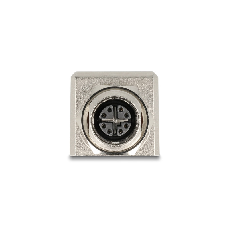 Delock M12 Adapter X-kodiert 8 Pin Buchse zu RJ45 Buchse Cat.6A STP geschirmt gerade