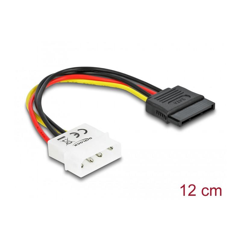 Delock Kabel SATA 15 Pin HDD zu 4 Pin Stecker – gerade