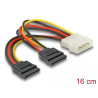 Delock Kabel SATA 15 Pin HDD 2 x zu 4 Pin Stecker