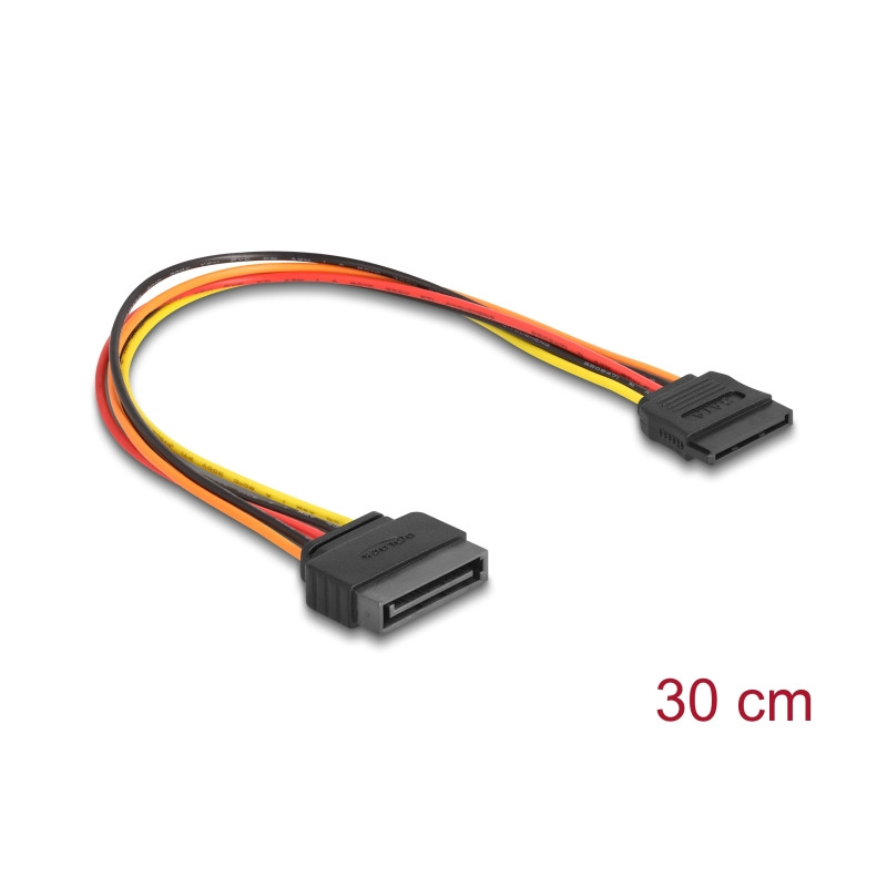 Delock Verlängerungskabel Power SATA 15 Pin Stecker - SATA 15 Pin Buchse 30 cm