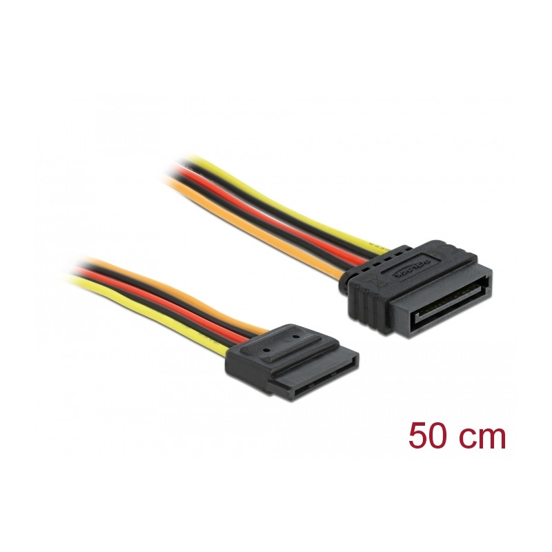 Delock Verlängerungskabel Power SATA 15 Pin Stecker - SATA 15 Pin Buchse 50 cm