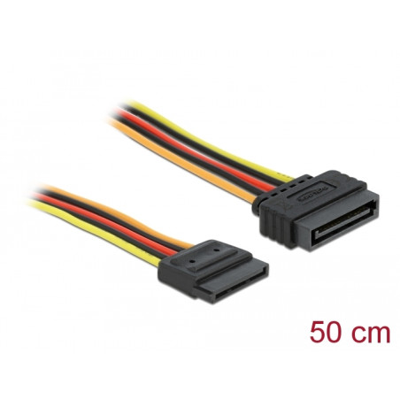 Delock Verlängerungskabel Power SATA 15 Pin Stecker - SATA 15 Pin Buchse 50 cm