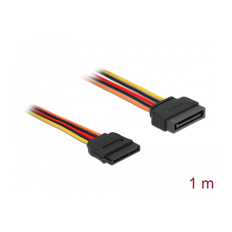 Delock Verlängerungskabel Power SATA 15 Pin Stecker - SATA 15 Pin Buchse 100 cm