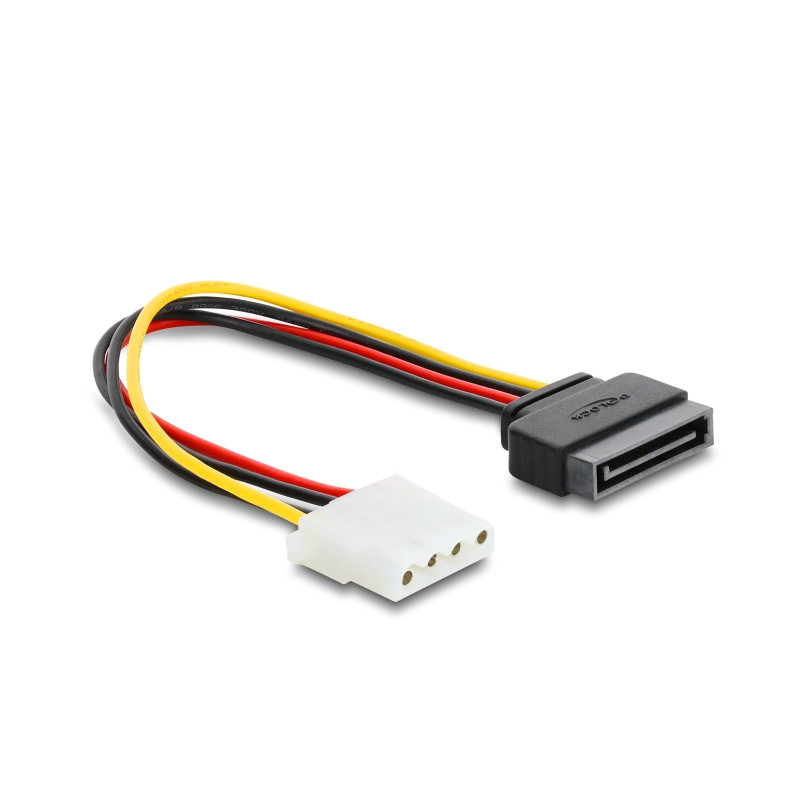 Delock Stromkabel SATA 15 Pin Stecker - 4 Pin Buchse 20 cm